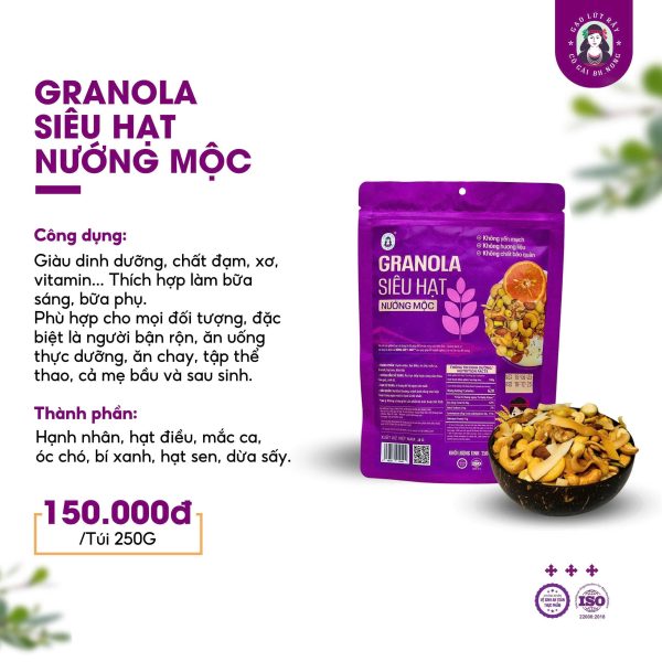 Granola siêu hạt nướng mộc Bh.nong