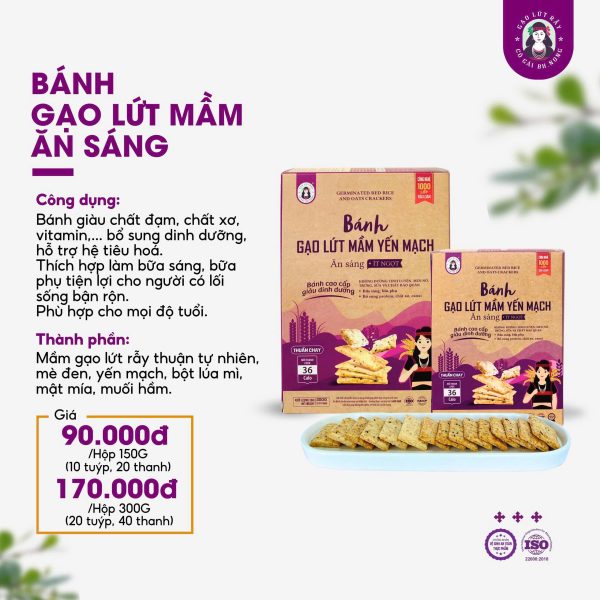 Bánh gạo lứt yến mạch ăn sáng Bh.nong
