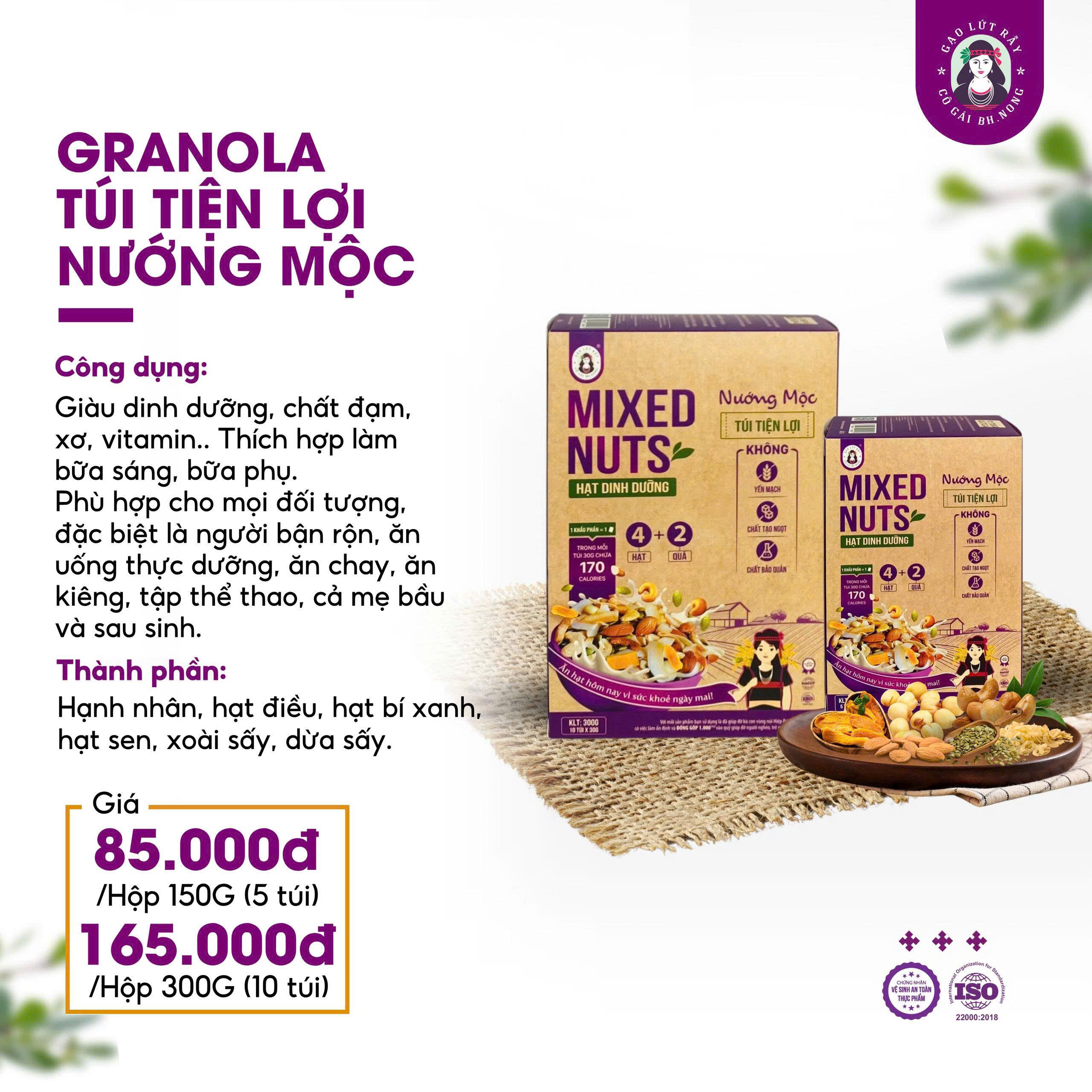 granola tui tien loi nuong moc