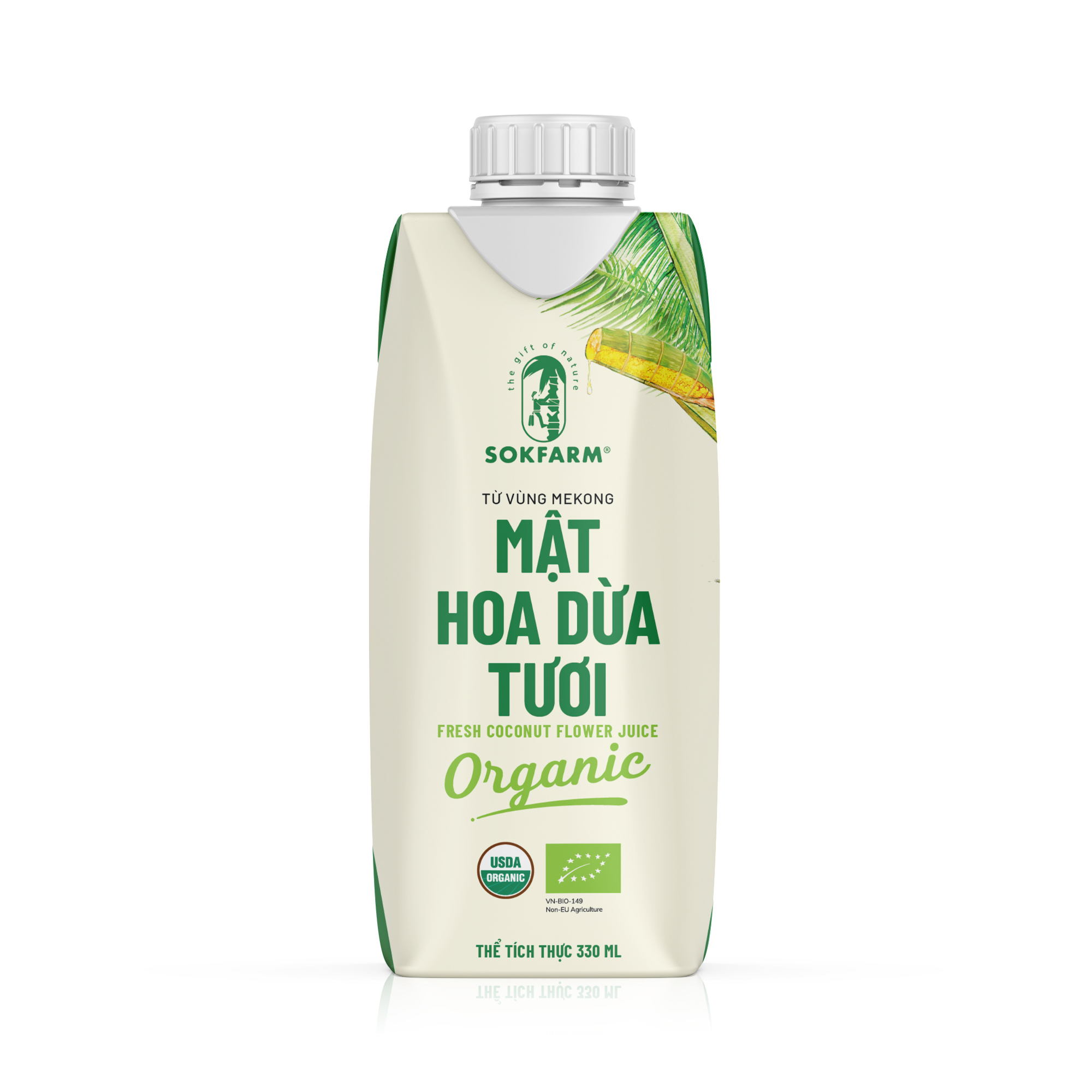 Mật hoa dừa tươi Organic Sokfarm 330ml - UHT Single