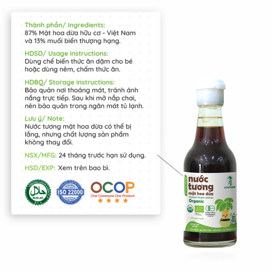 Nước tương mật hoa dừa organic Sokfarm cho bé - Ảnh 2