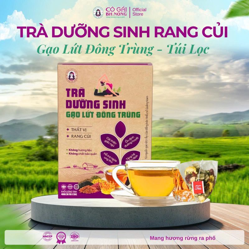 Trà dưỡng sinh gạo lứt đông trùng Bhnong - 400gr