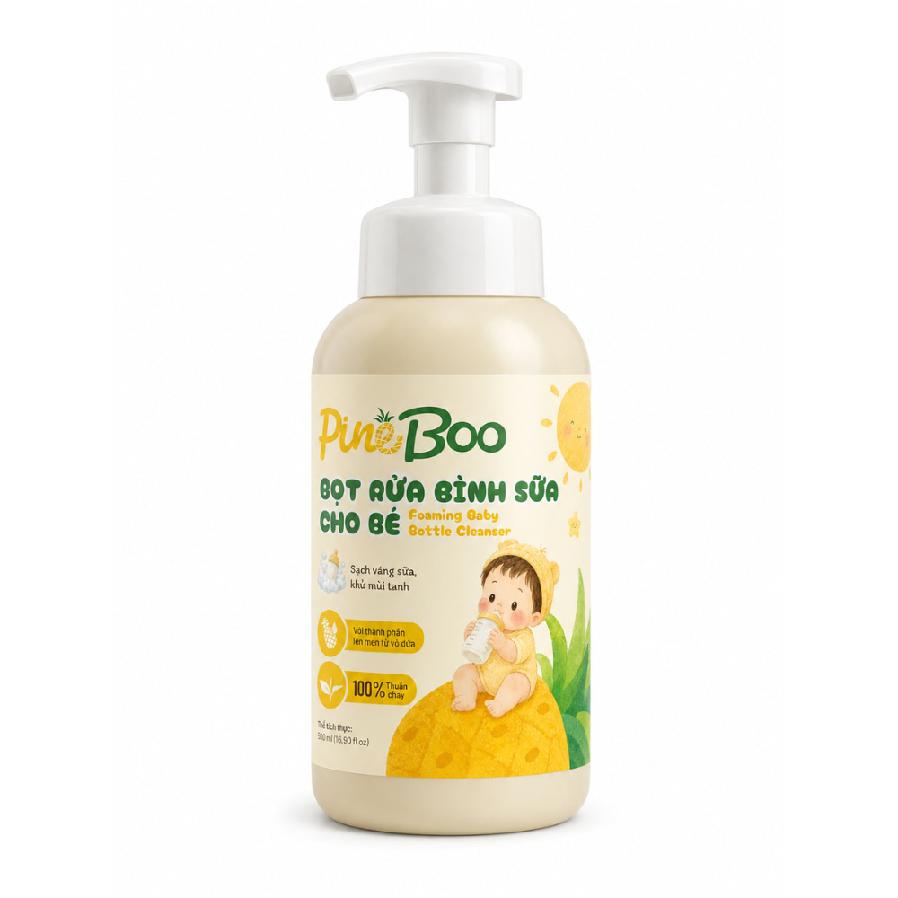 bọt rửa bình sữa cho bé PineBoo 500ml