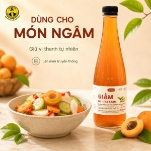 Giấm mơ trà xanh Cô Tâm có xuất xứ từ Nam Định 520ml