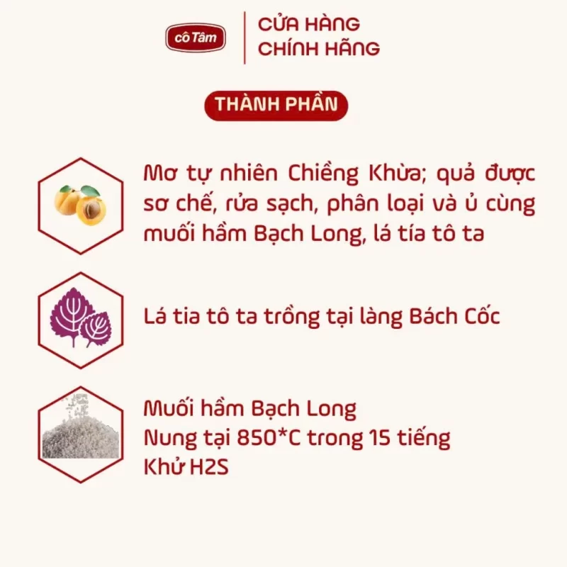 mơ muối tia tô cô tâm 260ml