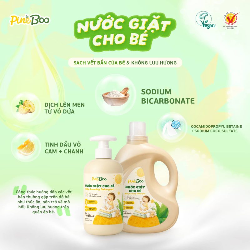Nước giặt Pineboo cho bé loại 500 và 2 lít