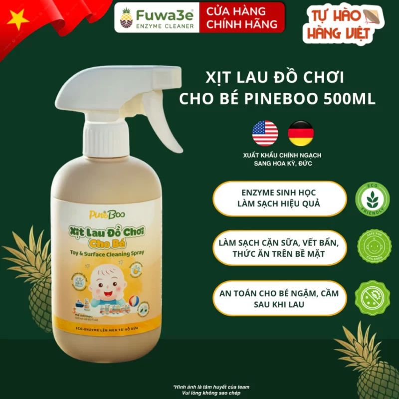 Xịt lau đồ chơi cho bé Pineboo 500ml